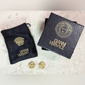 Gianni Versace Medusa Gold Iconic Clip On Earrings